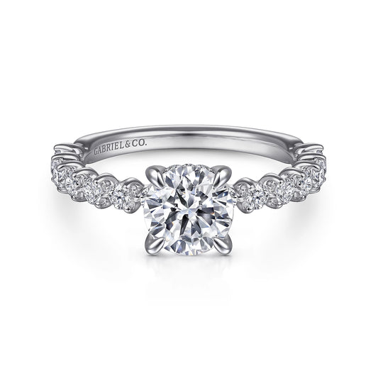 GABRIEL & CO. 14KT WHITE GOLD 0.56CTW DIAMOND SEMI-MOUNTING