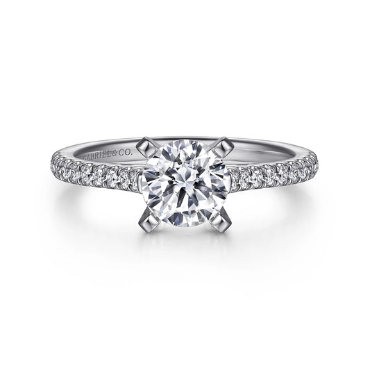 GABRIEL & CO. 14KT WG 0.24CTW DIAMOND SEMI MOUNTING ENGAGEMENT RING