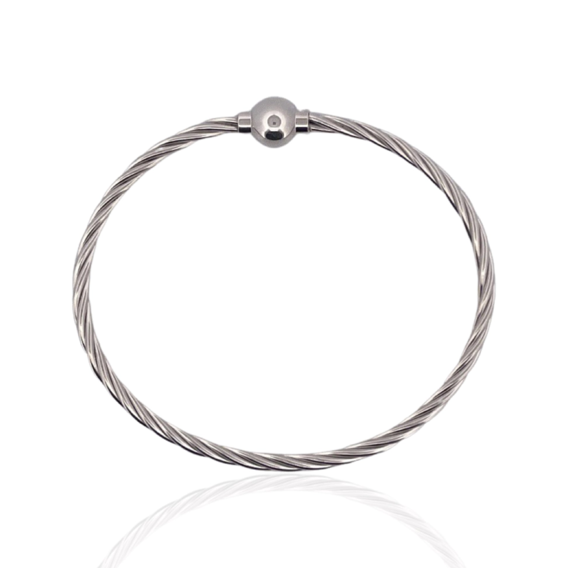 Sterling Silver 1. Ball twisted Cape Cod style bracelet