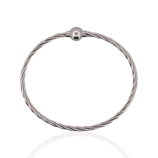 Sterling Silver 1. Ball twisted Cape Cod style bracelet