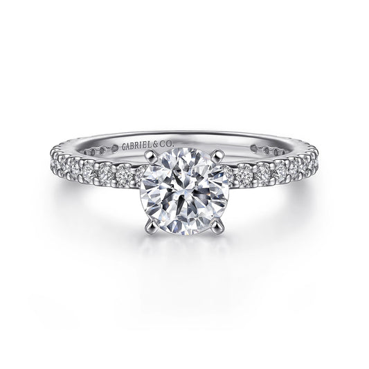 GABRIEL & CO. 14KT WHITE GOLD 0.36CTW DIAMOND SEMI-MOUNTING