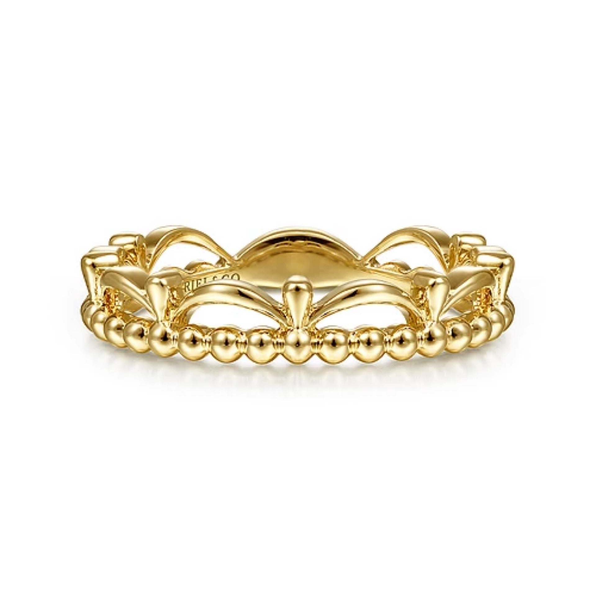 14KT YELLOW GOLD BUJUKAN BEAD CROWN RING