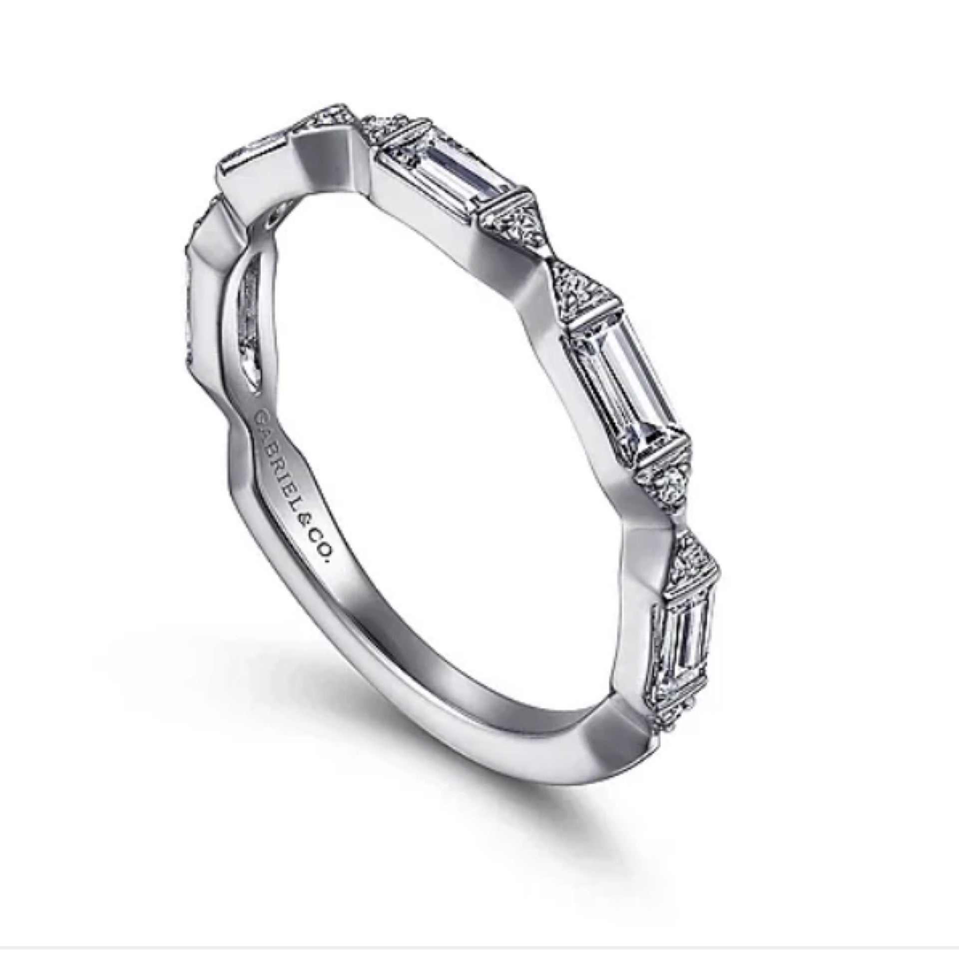 14K White Gold Channel Set Diamond Anniversary Band - 0.52 ct