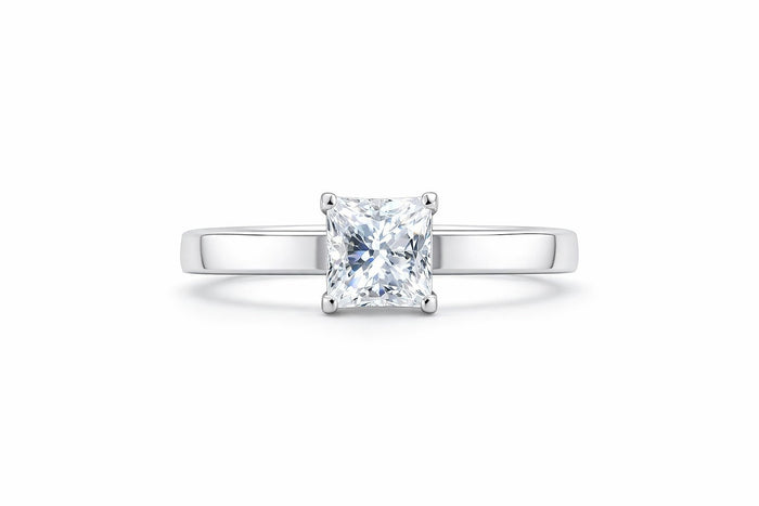 18K White Gold Earring Mountings, 6x6mm