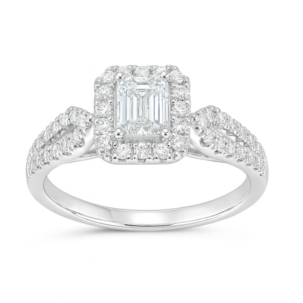 14K White Gold Diamond Engagement Ring