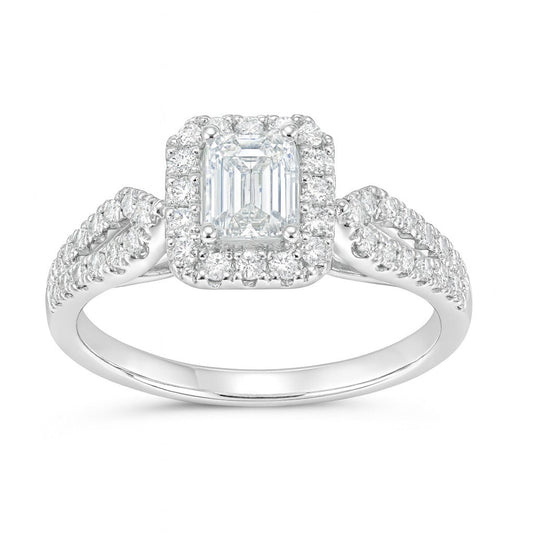 14K White Gold Diamond Engagement Ring