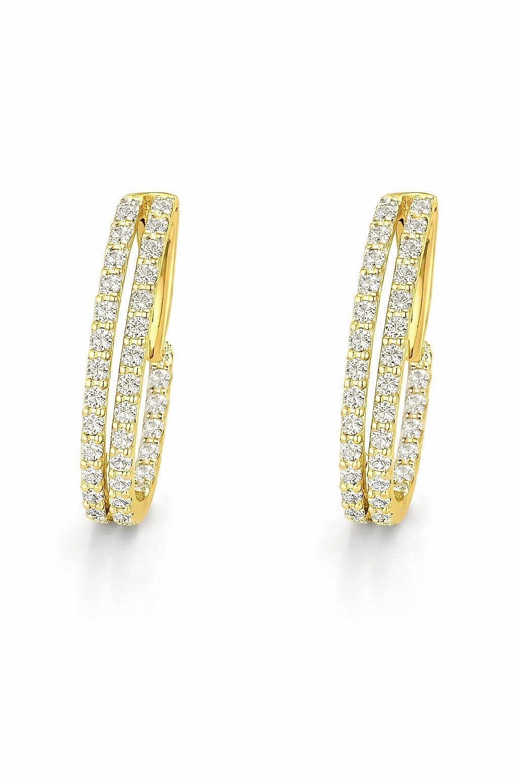 14K Yellow Gold Diamond Cluster Earrings, 1.00 ct