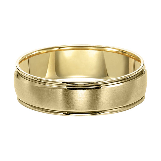 14K Yellow Gold Polished Satin Band