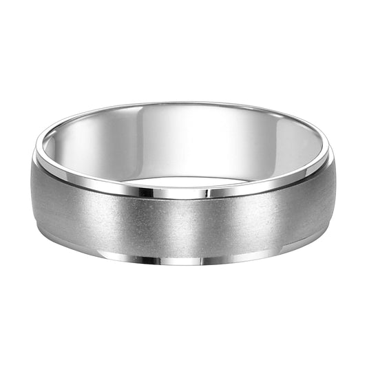 14K White Gold Polished Satin Band