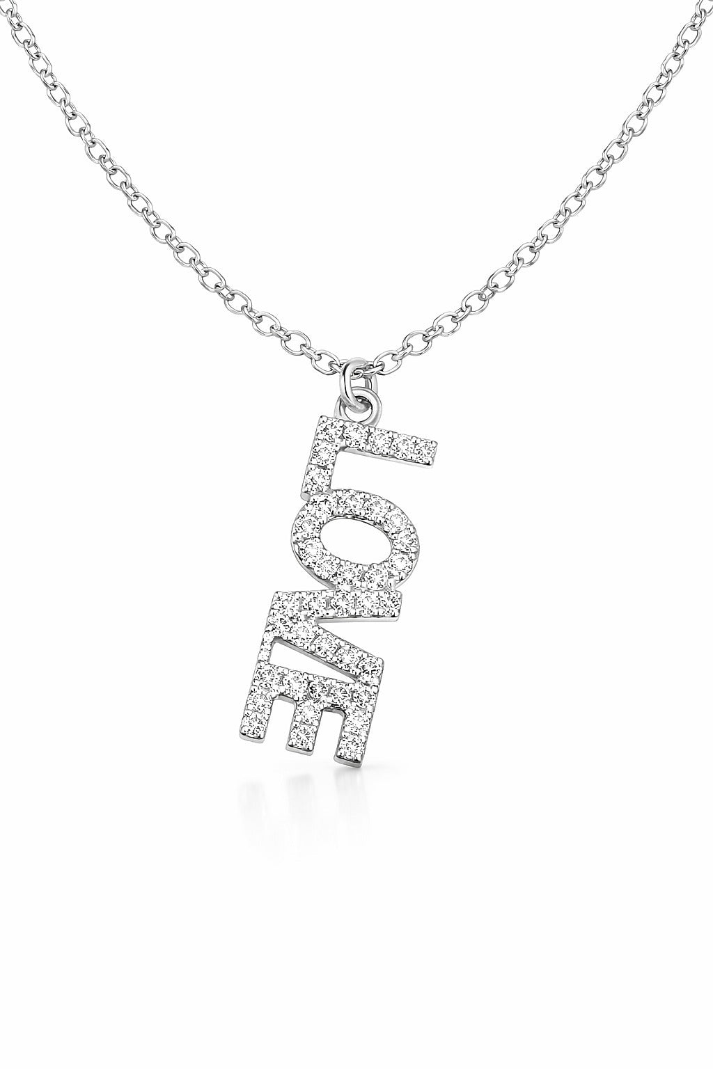 14K White Gold Diamond Necklace, 0.20 ct