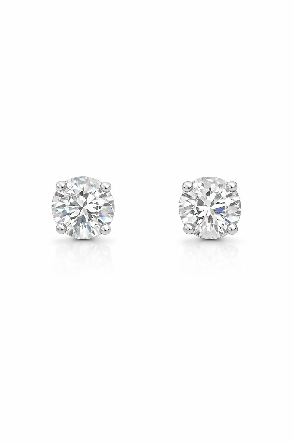 Platinum Round Diamond Stud Earrings, 1.47 ct