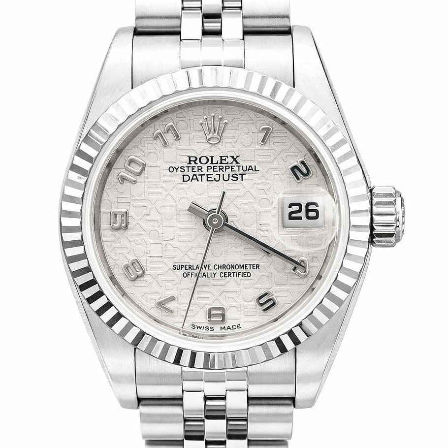 Rolex Lady-Datejust 26 Silver Concentric Dial Women's Watch 179174
