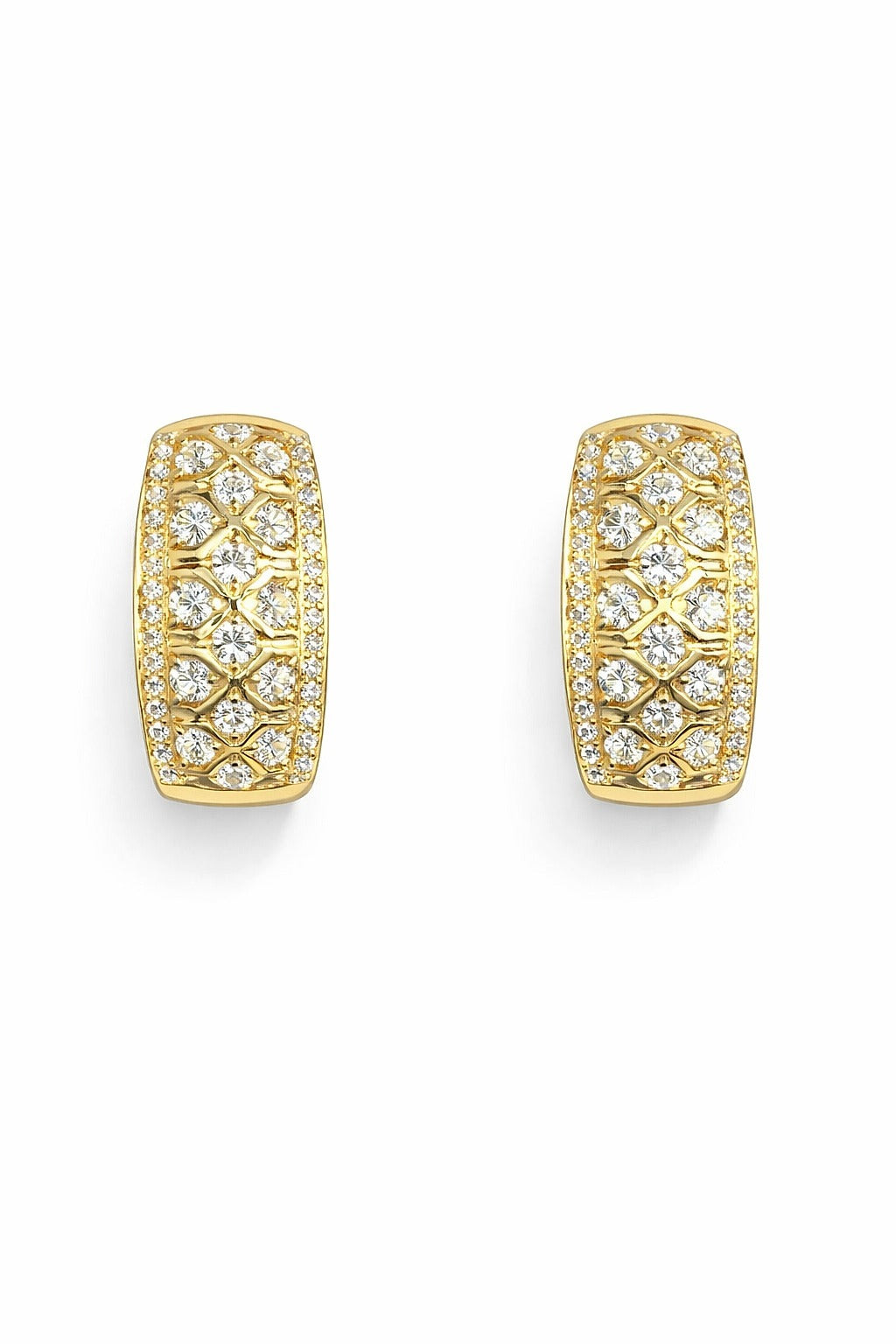 14K Yellow Gold Diamond Earrings, 1.77 ct
