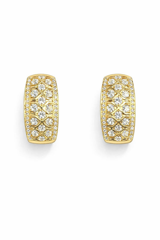 14K Yellow Gold Diamond Earrings, 1.77 ct