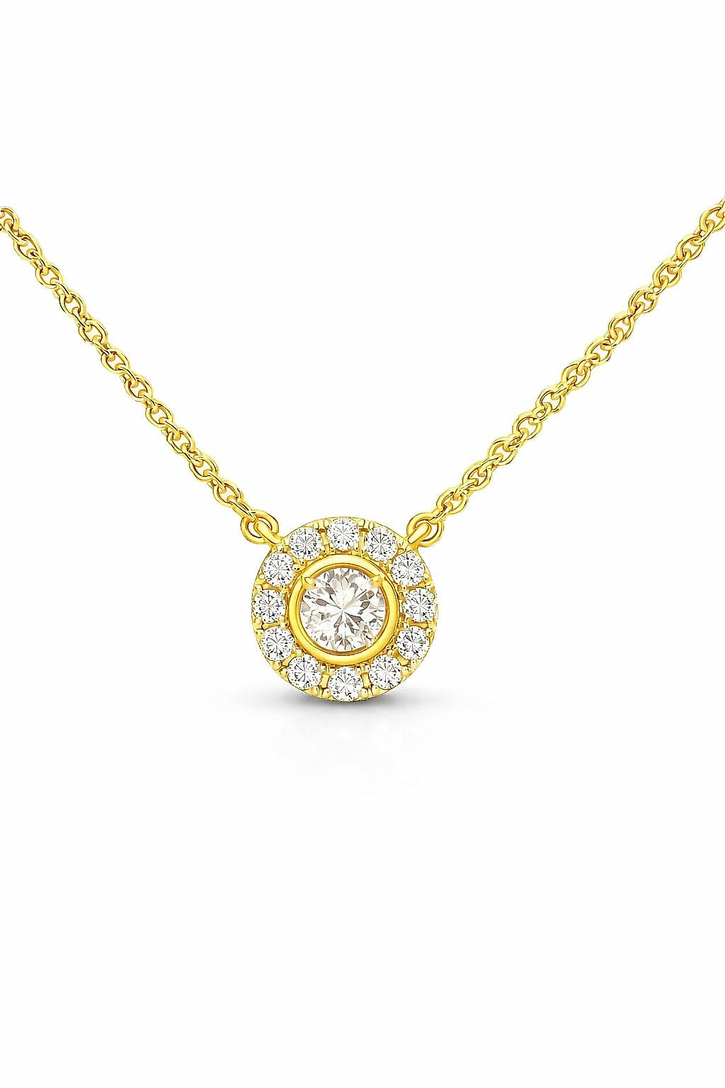 14K Gold Diamond Necklace, 3/4 ct