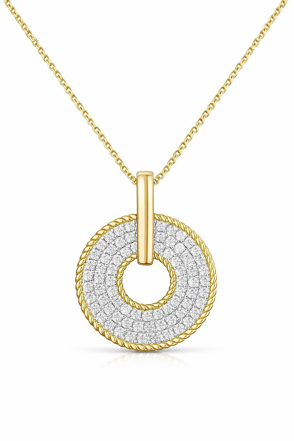 14K Yellow Gold Diamond Pendant, 0.81 ct