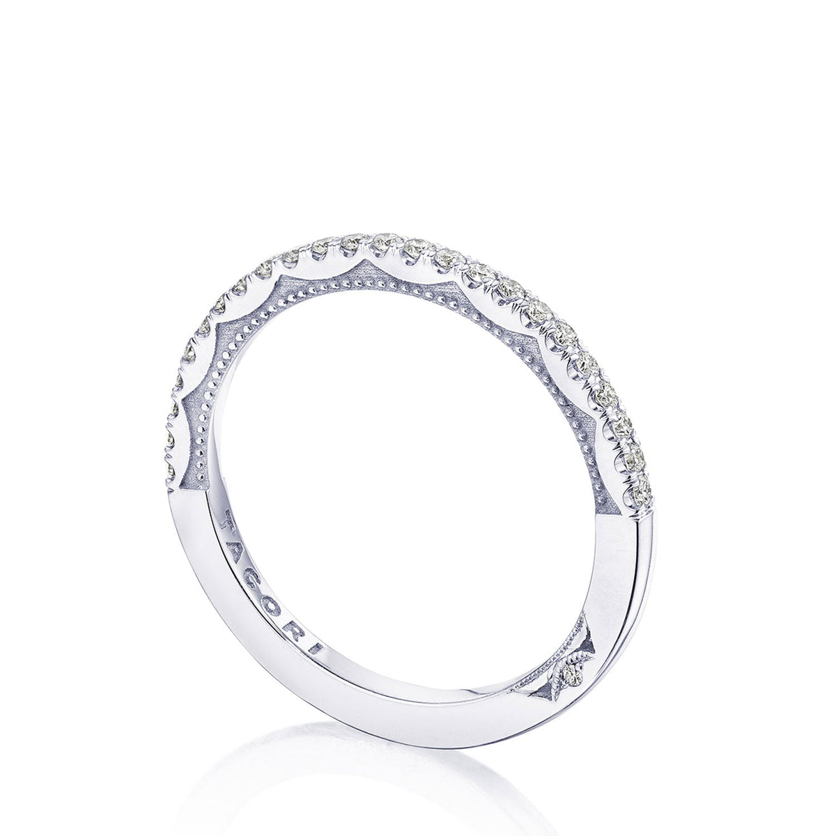 Platinum Diamond Half-Way Band, 0.20 ct