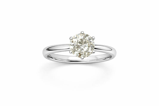 14K Yellow Gold Natural Diamond Solitaire Ring, 2.25 ct