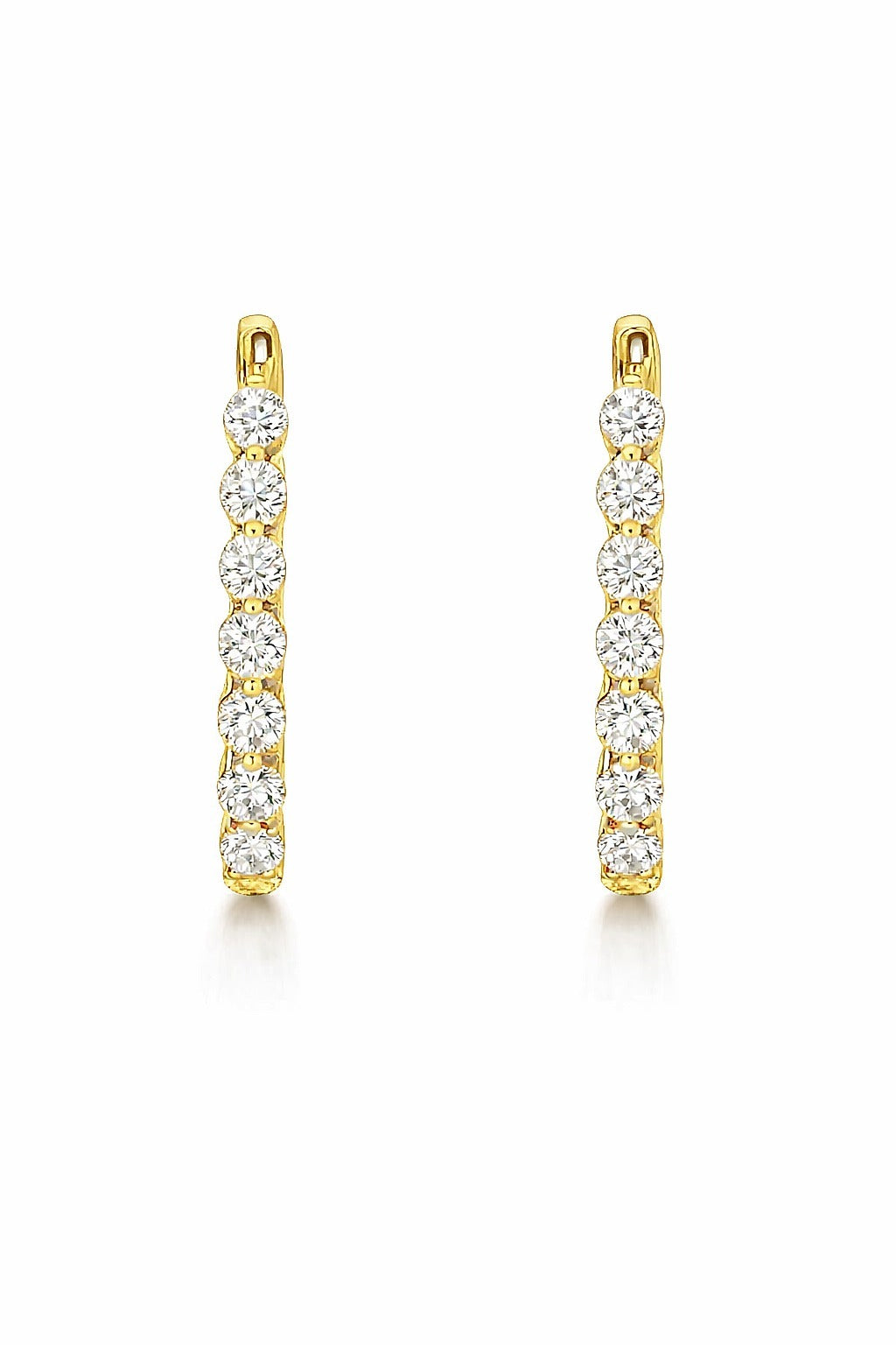 18K Yellow Gold Diamond Hoop Earrings, 2.02 ct