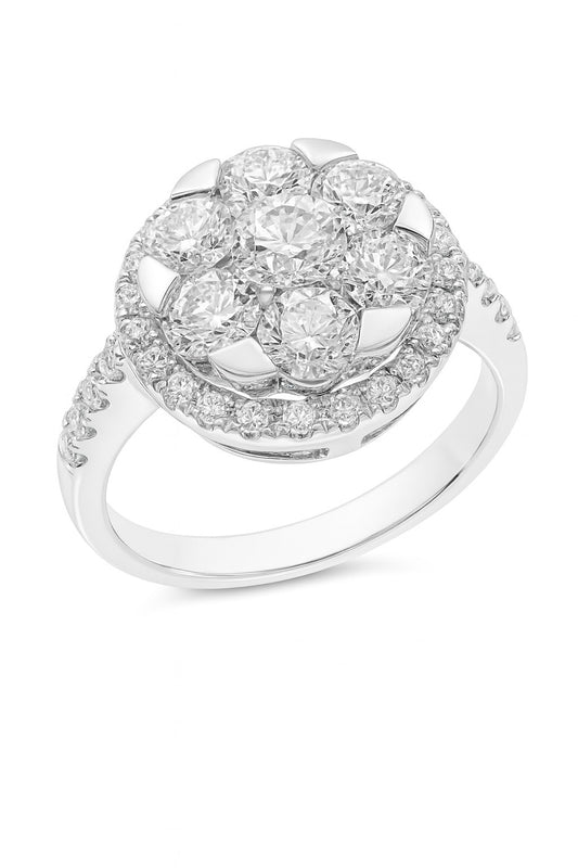14K White Gold Diamond Ring, 1.90 ct