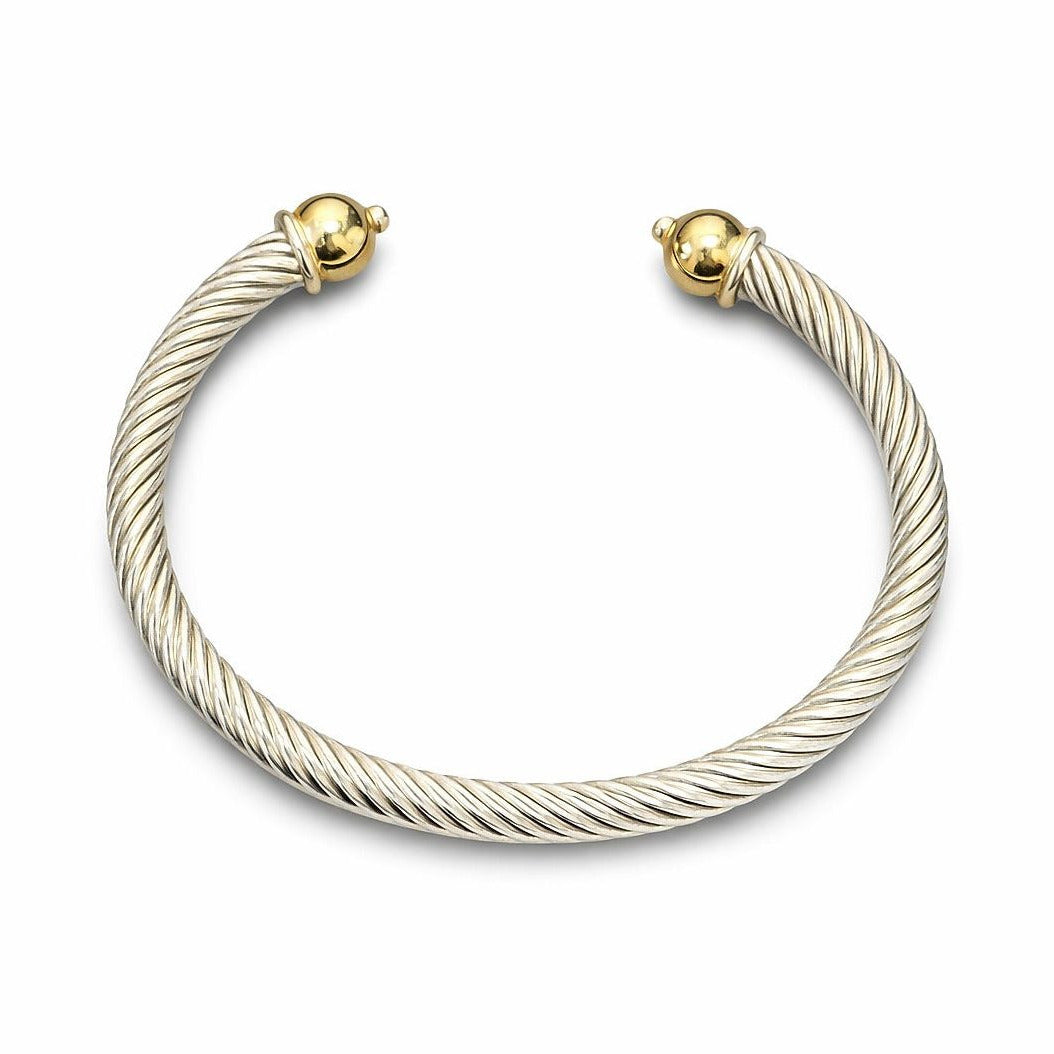 2tone s.silver/14ky thick twisted Cape Cod style cuff