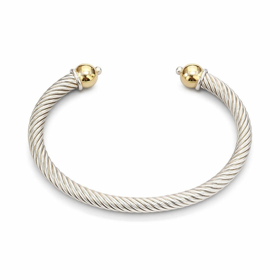 2tone s.silver/14ky thick twisted Cape Cod style cuff