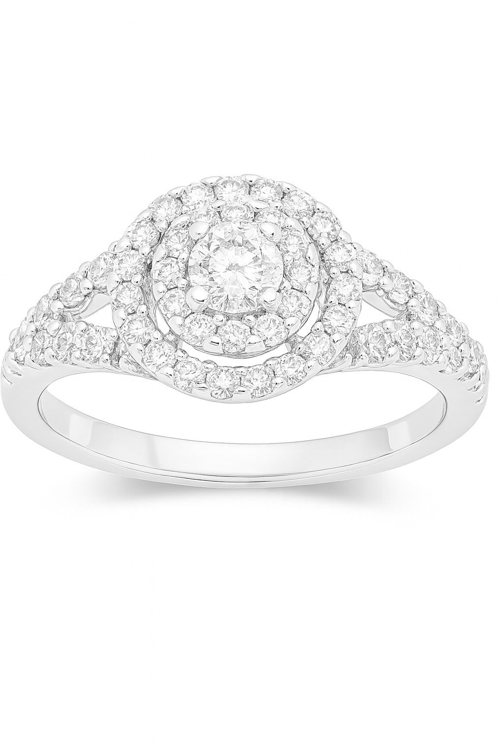 14K White Gold Diamond Engagement Ring, 1.00 ct
