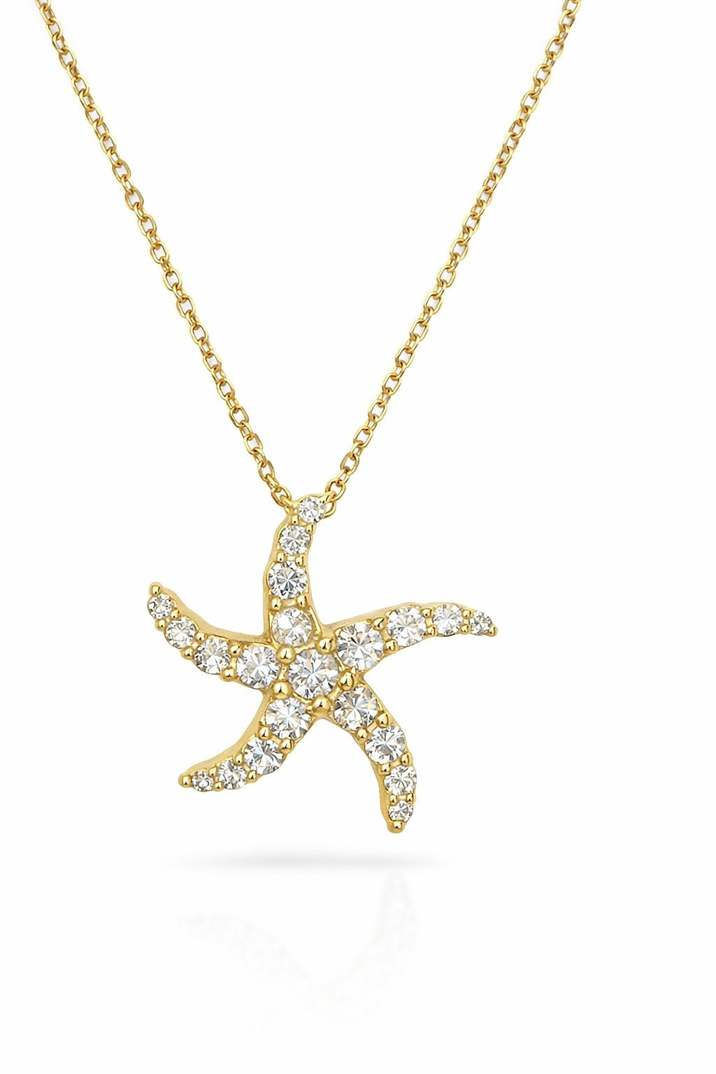 14K Yellow Gold Diamond Starfish Pendant, 0.38 ct