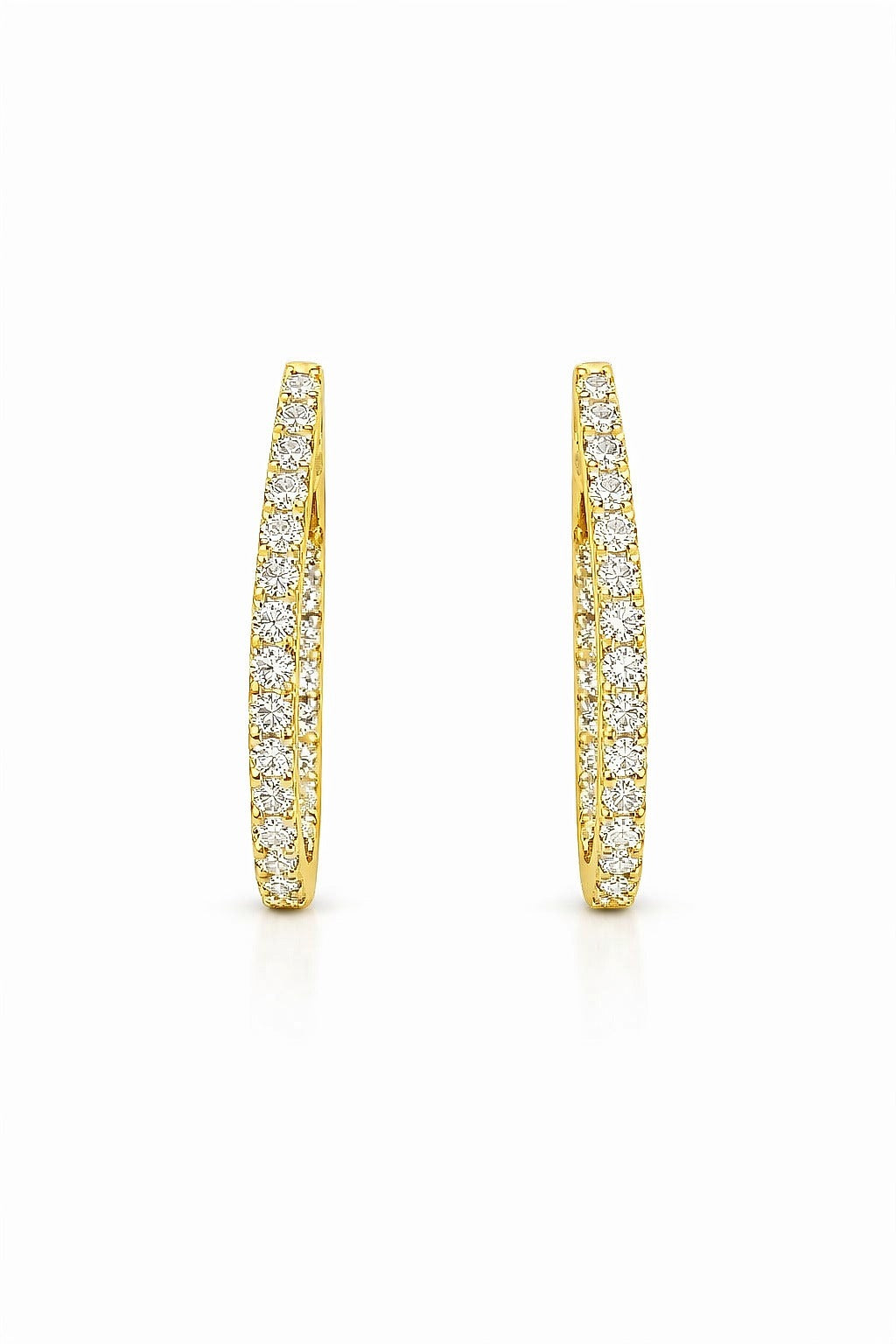 14K Yellow Gold Diamond Earrings, 3.03 ct