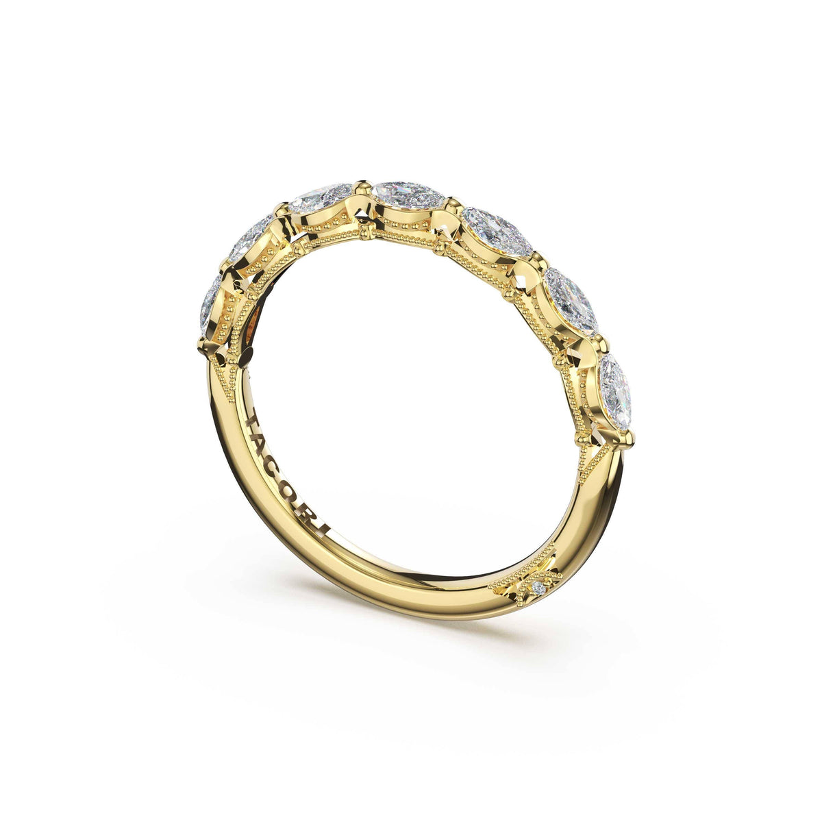 Tacori 18K Yellow Gold Diamond Half-Way Band, 0.43 ct
