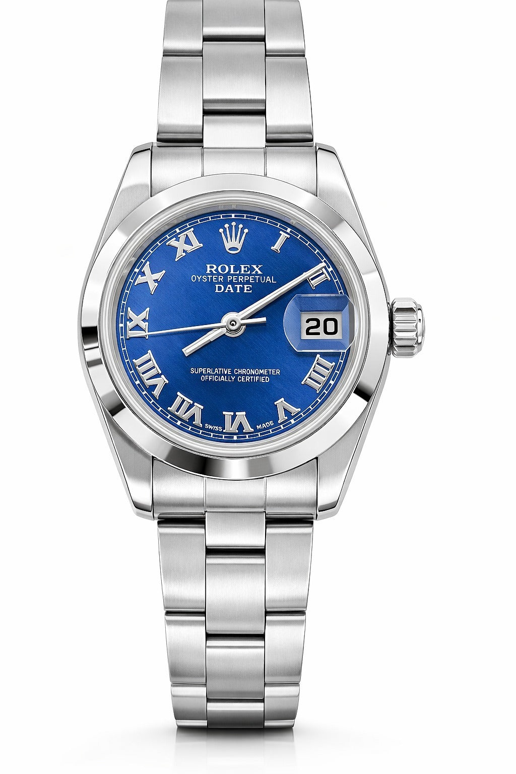 Pre-Owned 26mm Rolex Watch Blue Face Roman Numerals Oyster Bracelet