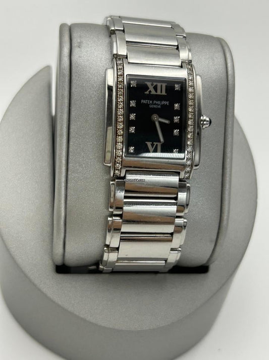Patek Philippe Twenty~4 Black Dial Diamond Watch 4910/10A-001