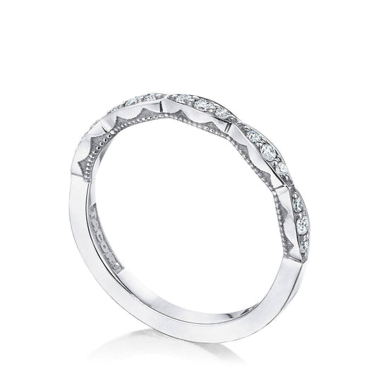 Platinum Diamond Half-Way Band, 0.17 ct