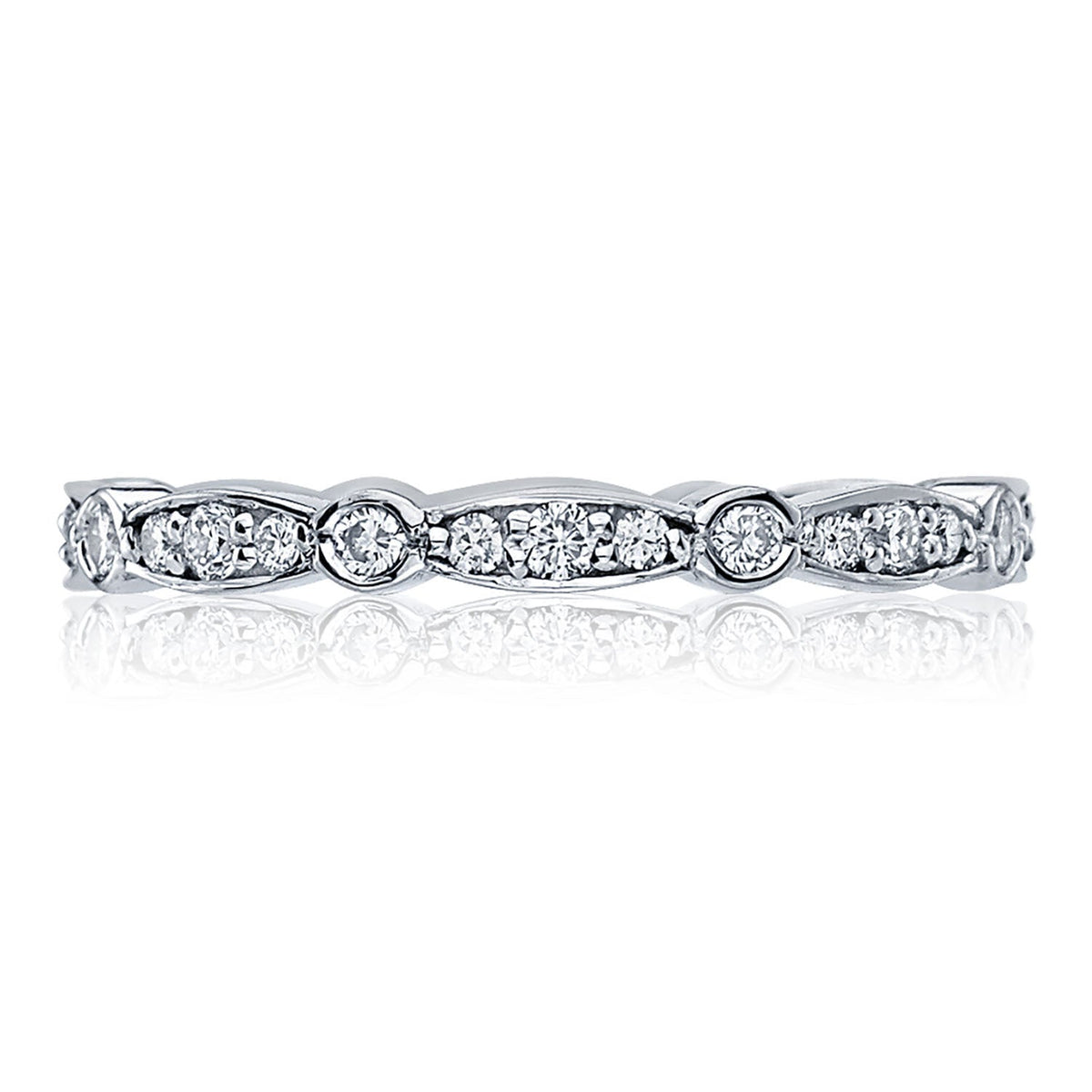Platinum Diamond Three-Quarter Band, 0.29 ct