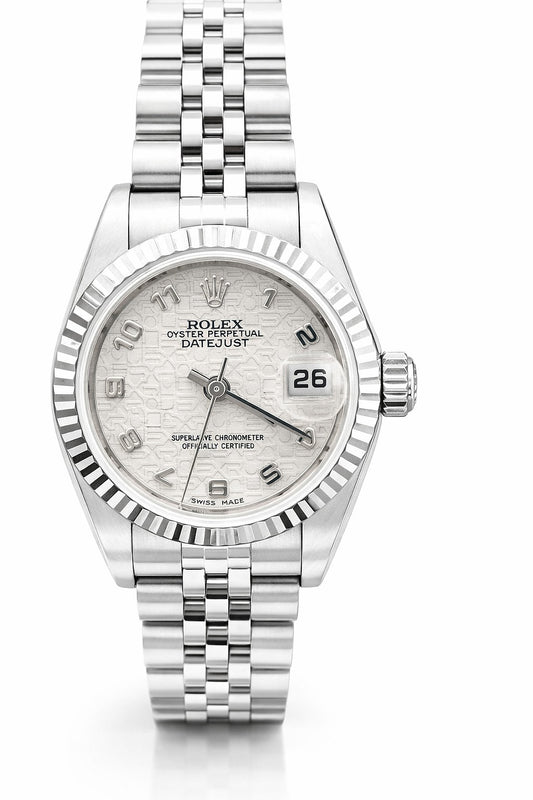Rolex Lady-Datejust 26 Silver Concentric Dial Women's Watch 179174