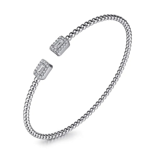 14K White Gold Diamond Bangle Bracelet