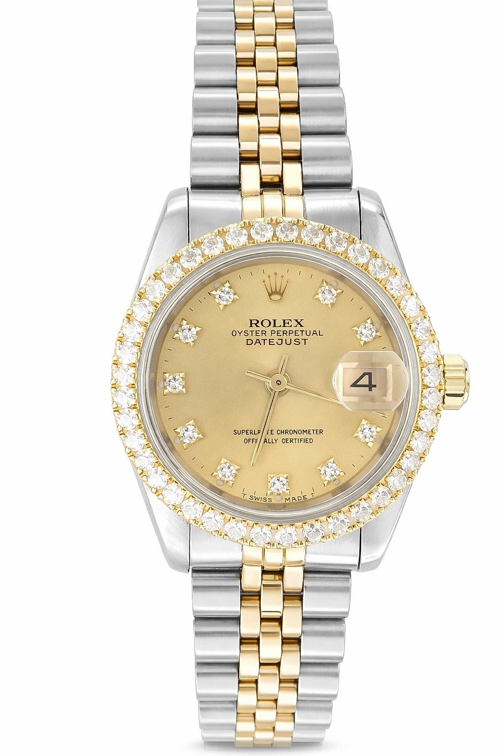 Rolex Ladies Datejust Model With Champagne Diamond Dial 69174