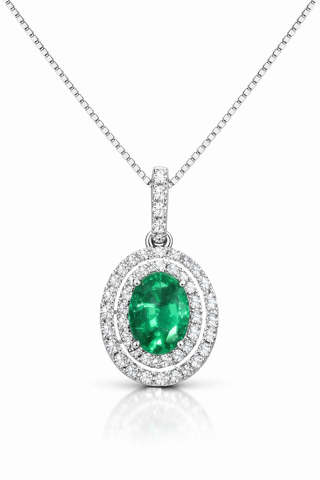 Emerald and Diamond Pendant, 0.71 ct