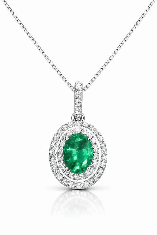 Emerald and Diamond Pendant, 0.71 ct