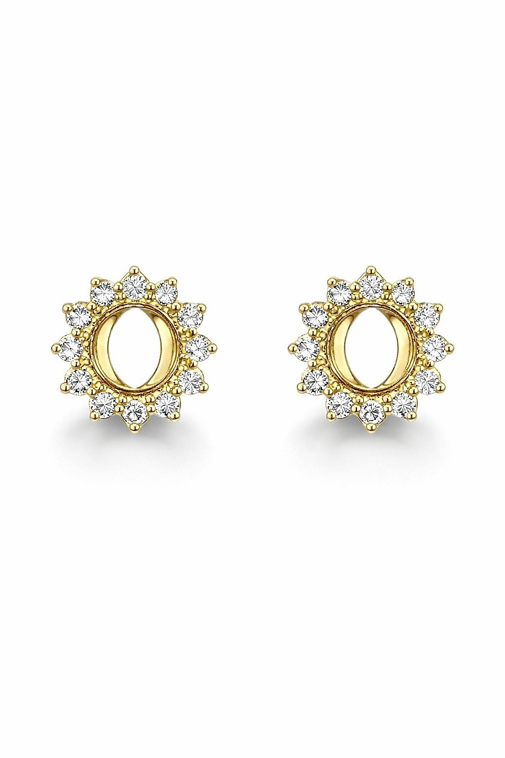 14K Yellow Gold Diamond Earring Jackets, 0.25 ct