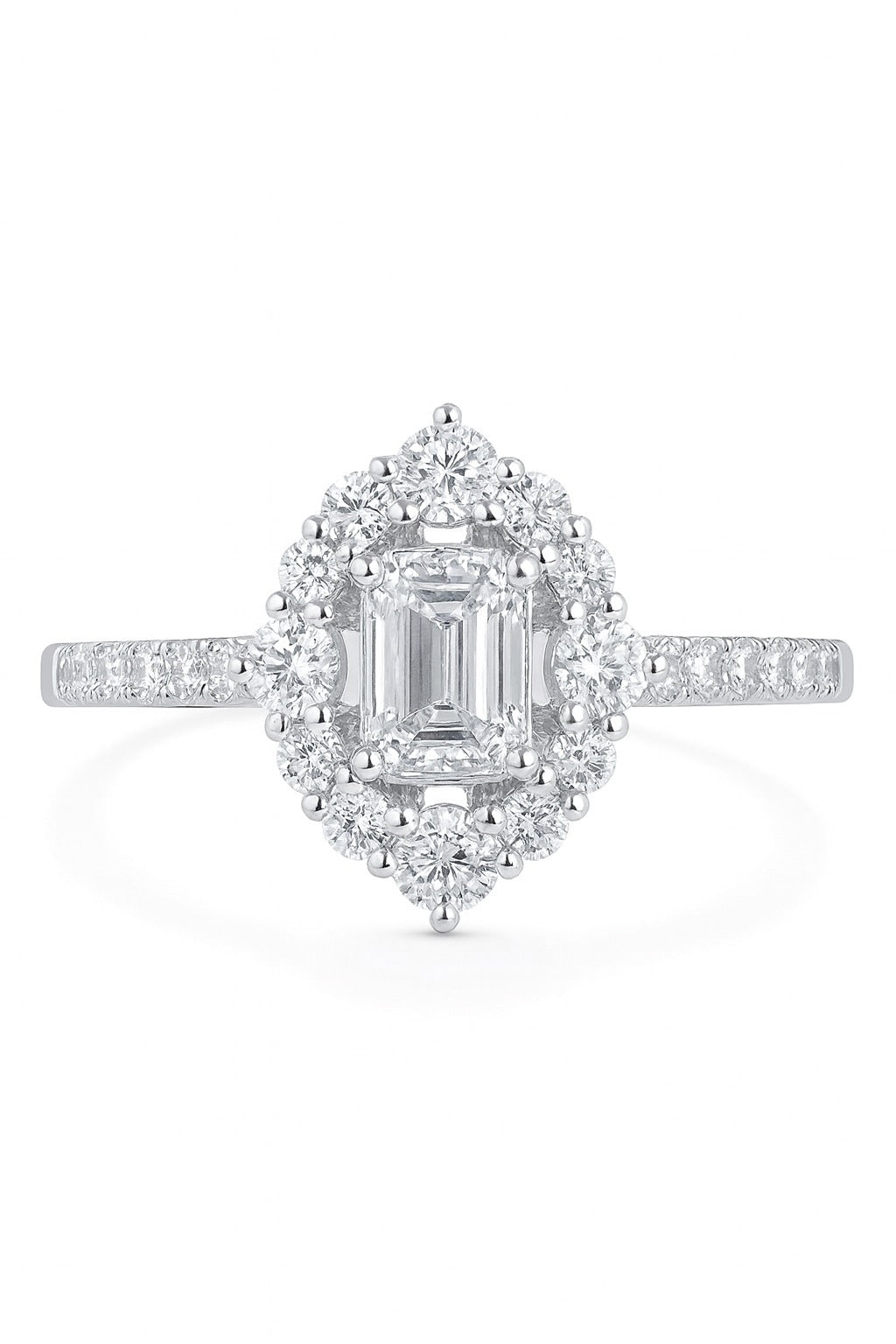 14K White Gold Round Diamond Ring, 0.72 ct