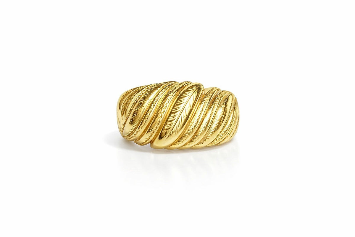 10K Yellow Gold Leaf Ring