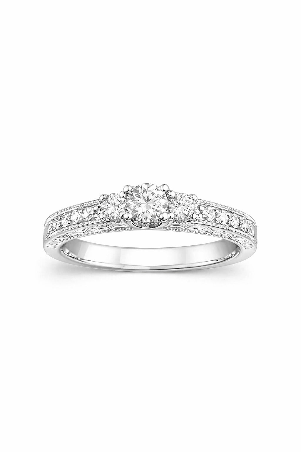 14K White Gold Diamond Remount Setting, 0.20 ct