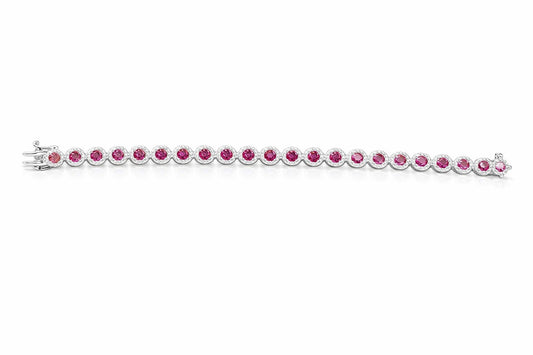 18K Gold Ruby and Diamond Bracelet, 8.33 ct Rubies