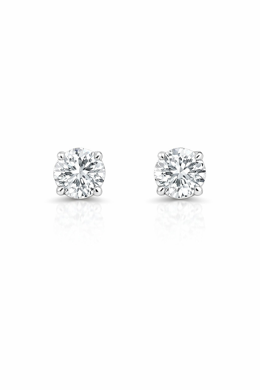 14K White Gold Diamond Stud Earrings, 1.49 ct