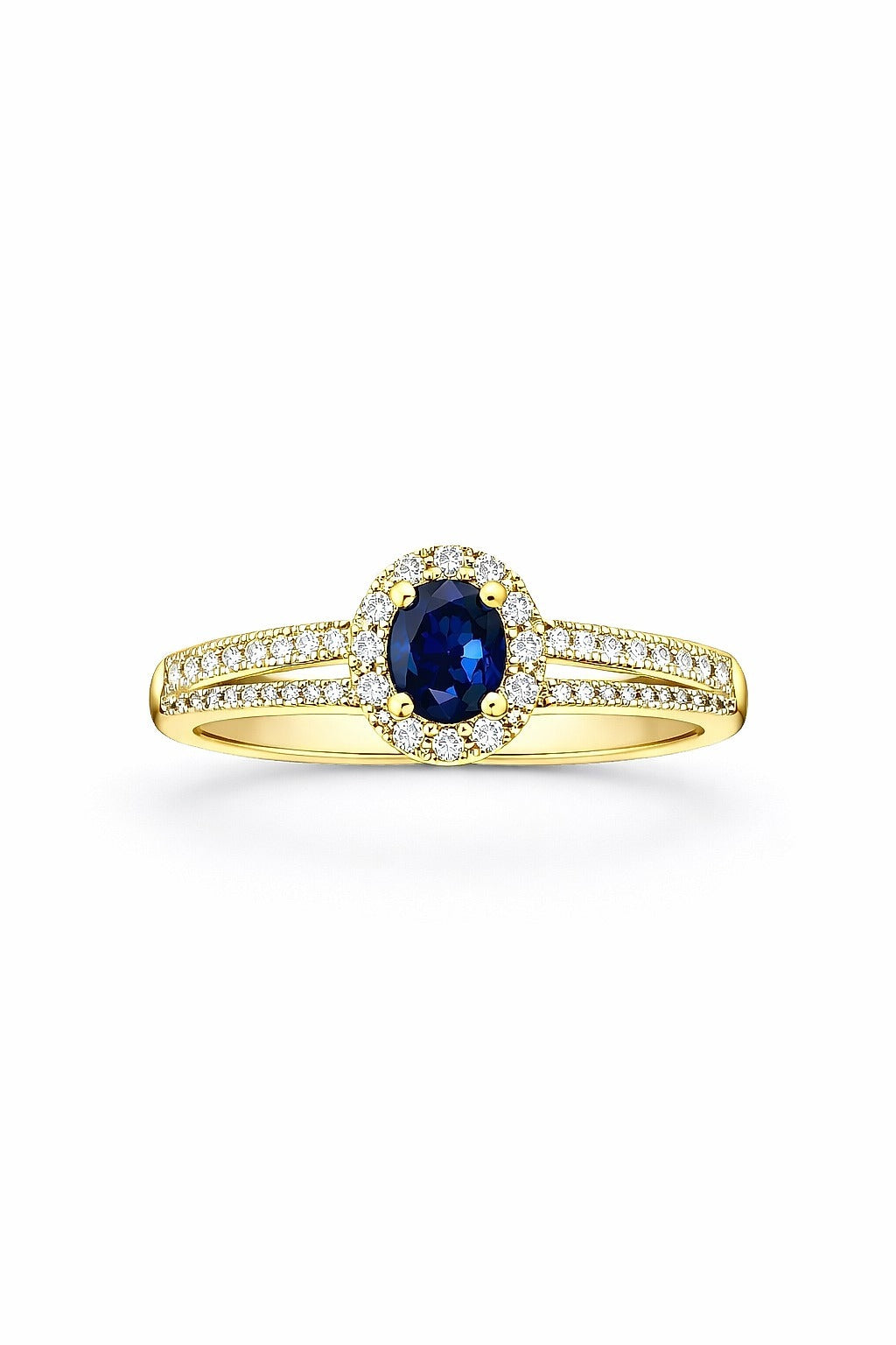14K Gold Sapphire and Diamond Ring, 0.50 ct