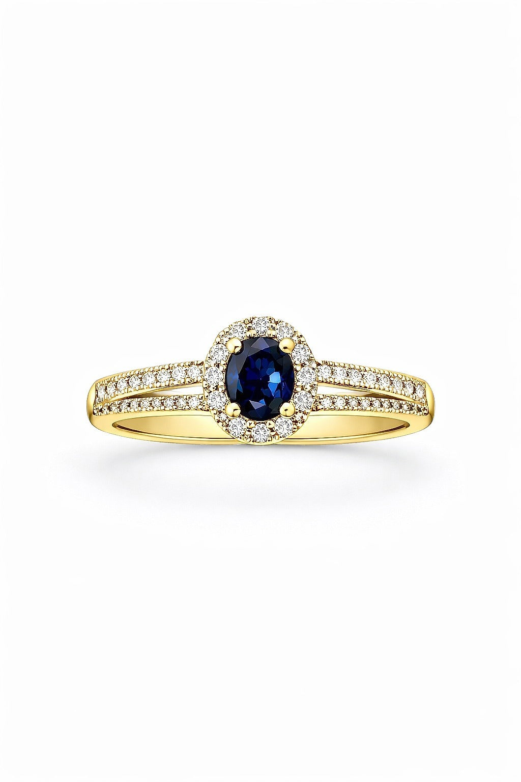 14K Gold Sapphire and Diamond Ring, 0.50 ct
