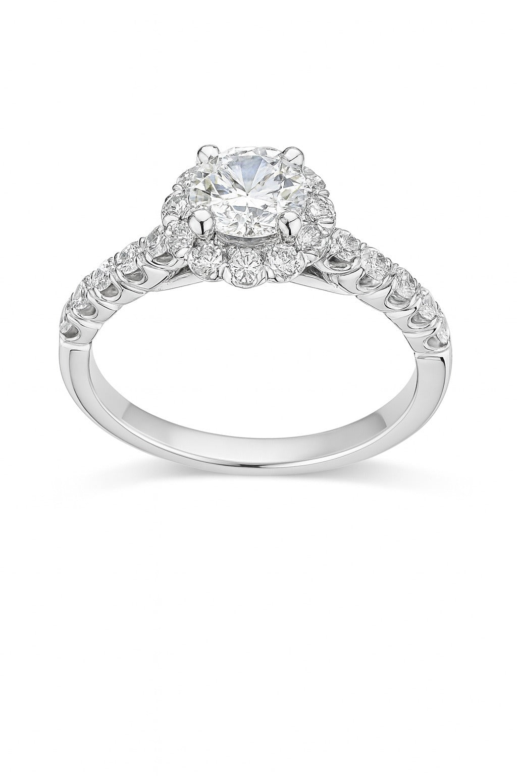 14K White Gold Diamond Engagement Ring