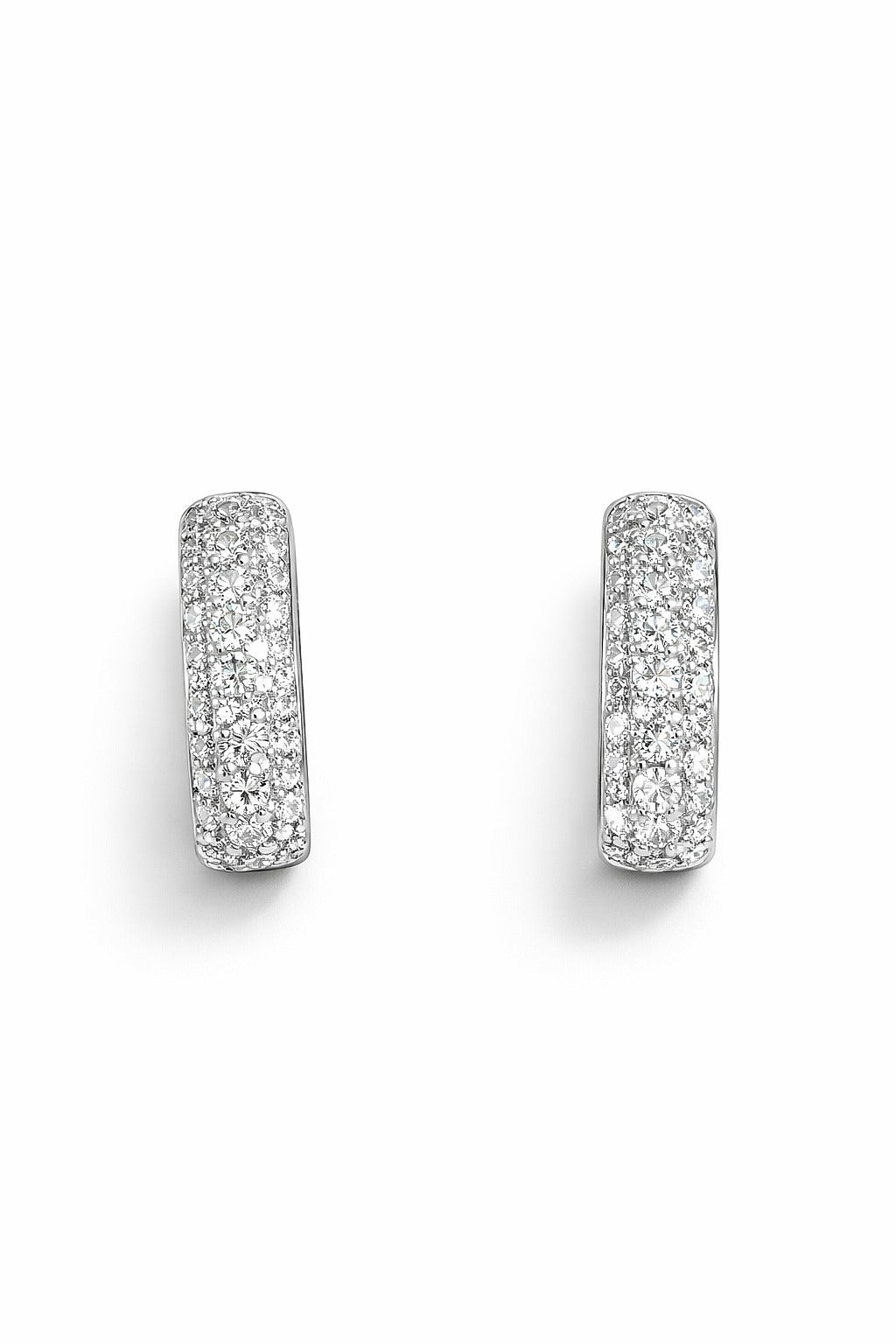 18K Gold Diamond Hoop Earrings, 1.33 ct