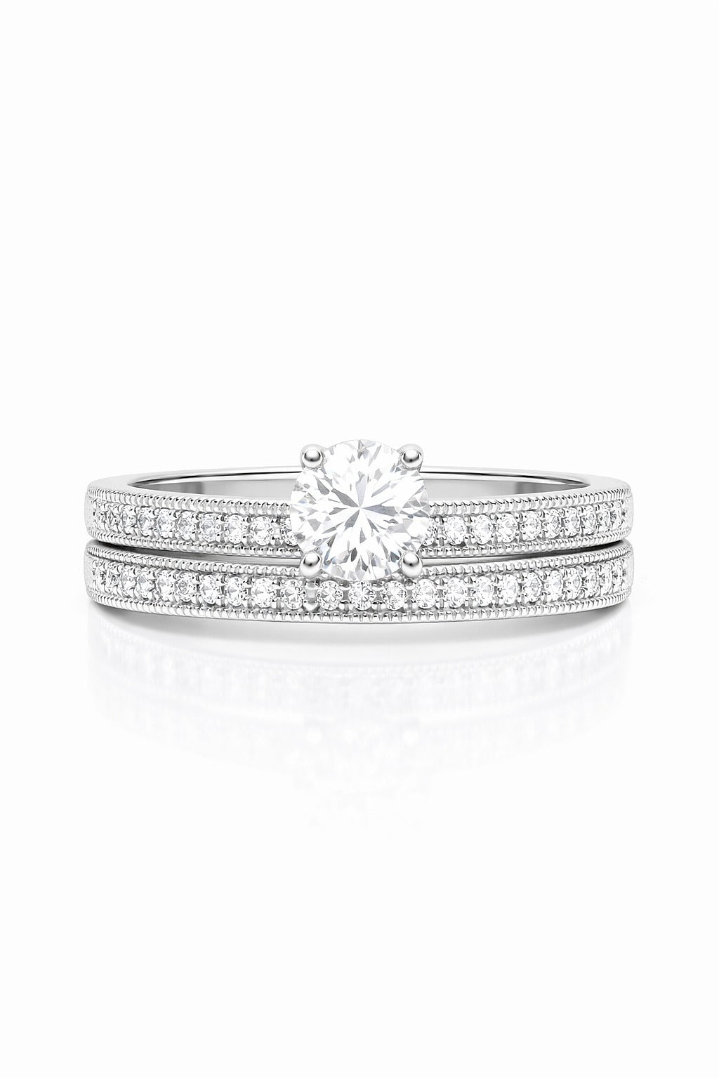 14K White Gold Diamond Remount Ring with Band, 0.60 ct
